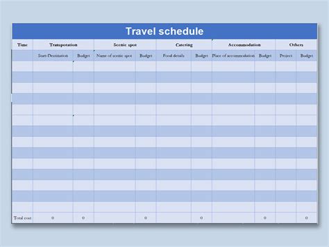 Free Travel Excel Template